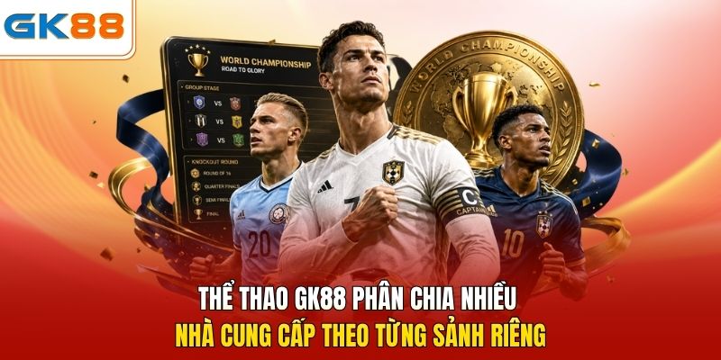 Thể thao GK88 phân chia nhiều nhà cung cấp theo từng sảnh riêng